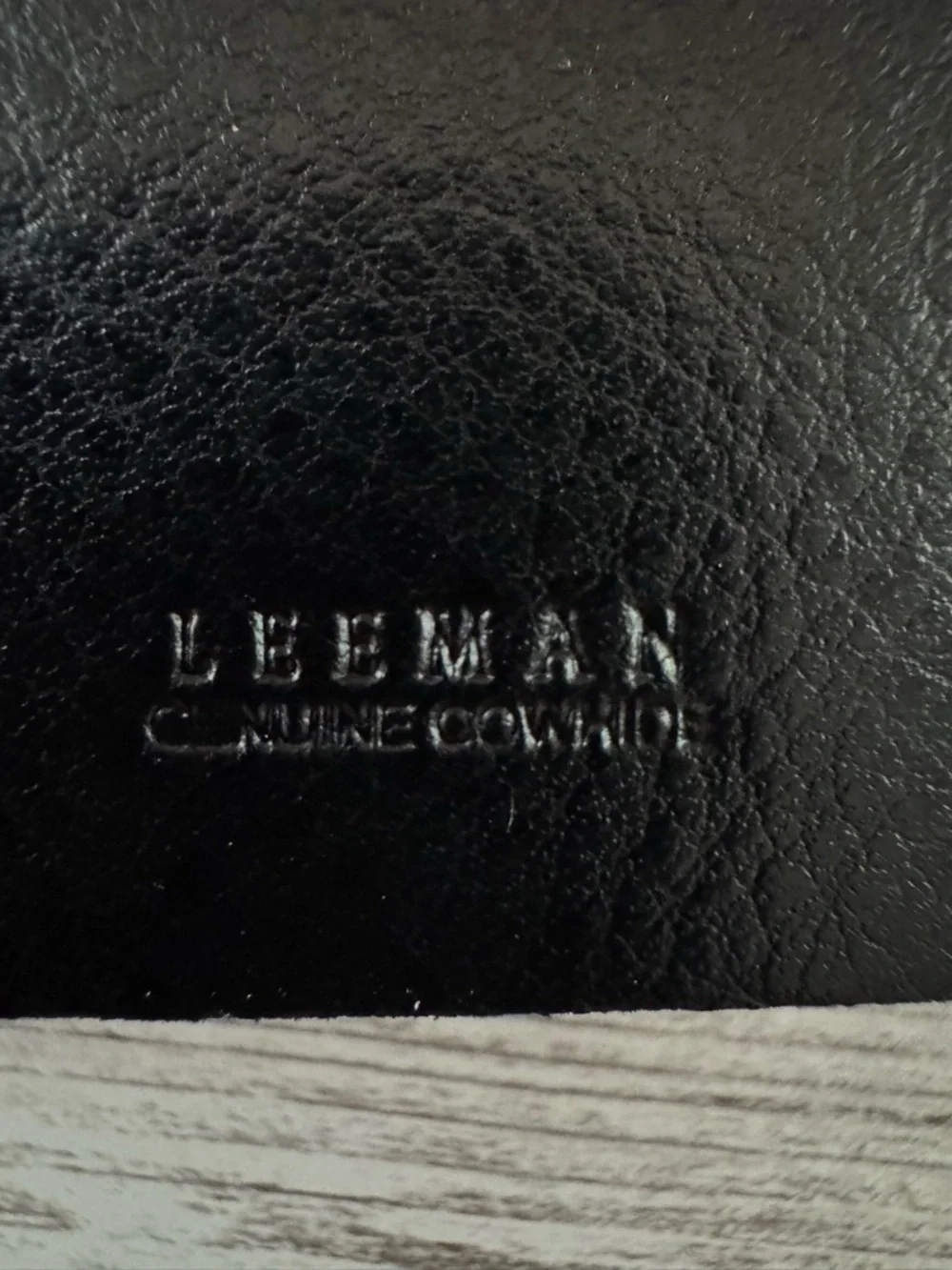 Unused Black Leather Wrap Journal - Embossed